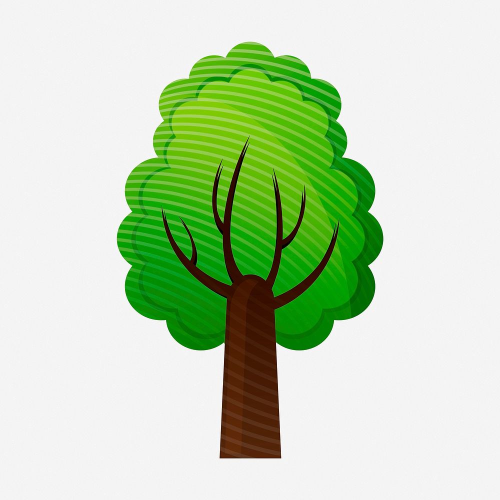 Cute tree clipart illustration. Free public domain CC0 image.