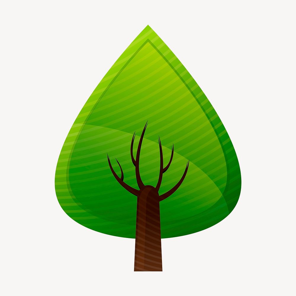 Cute tree clipart, nature illustration vector. Free public domain CC0 image.