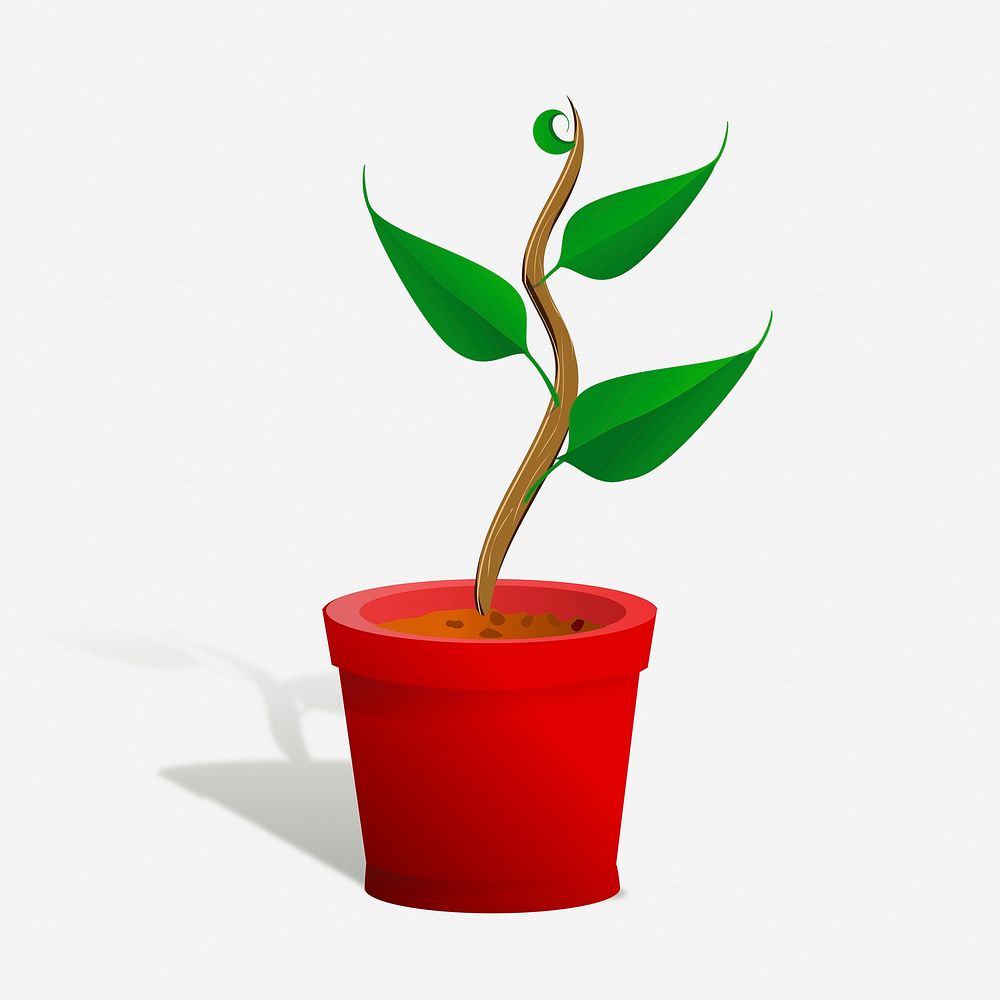 Potted plant clipart illustration. Free public domain CC0 image.