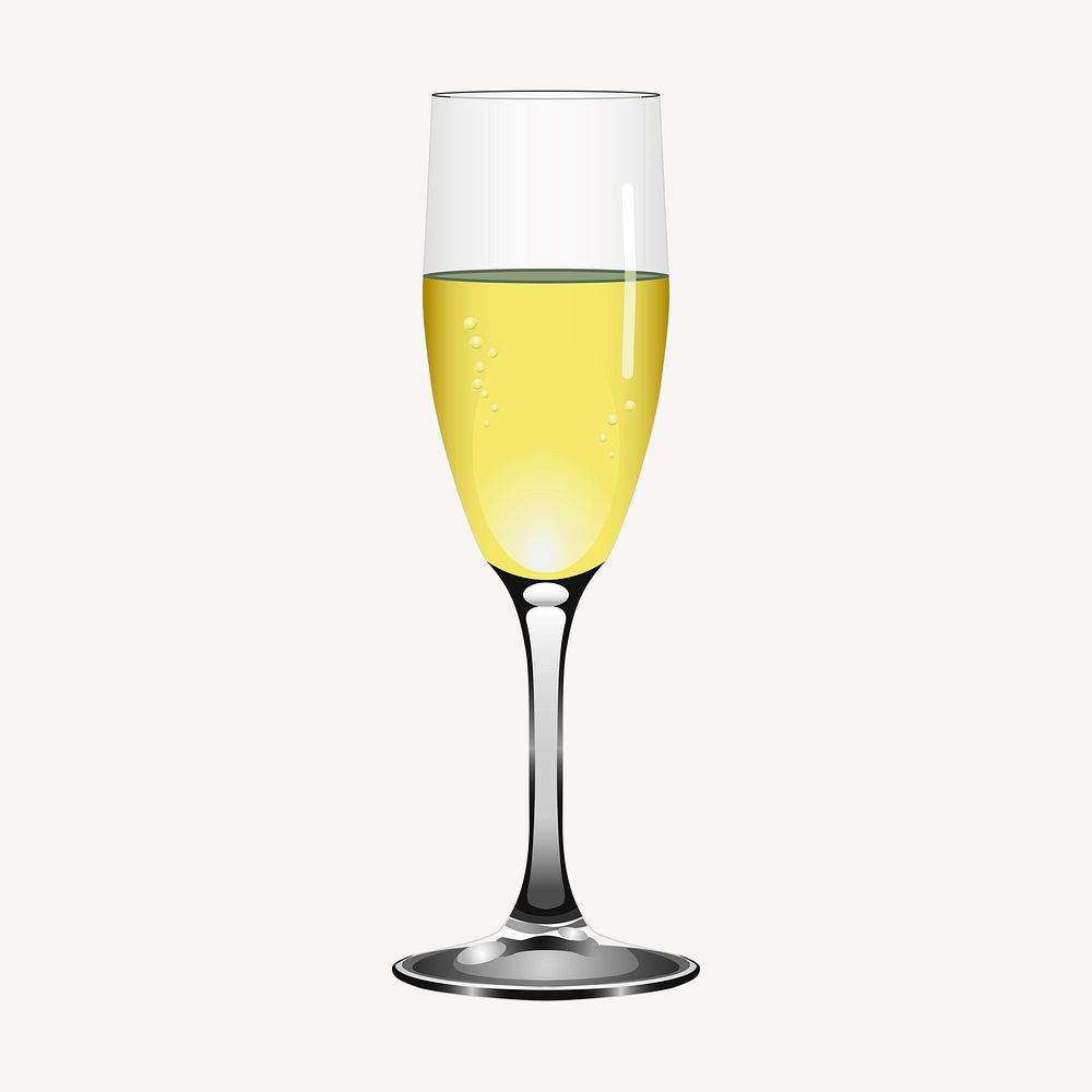 Champagne glass clipart, illustration vector. Free public domain CC0 image.
