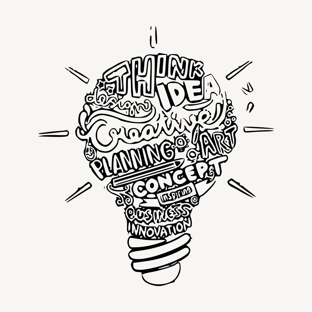 Creative ideas light bulb line art, illustration vector. 