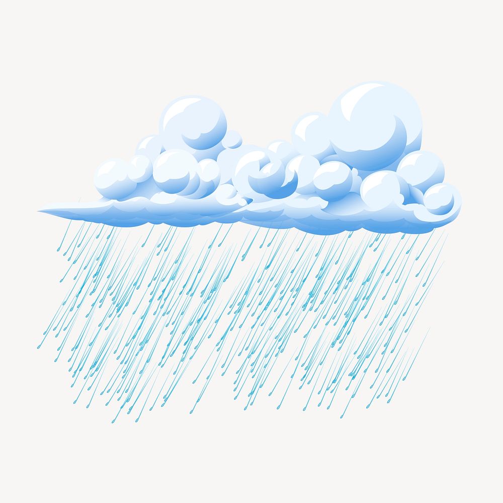 Rain cloud hand drawn, illustration vector. Free public domain CC0 image.