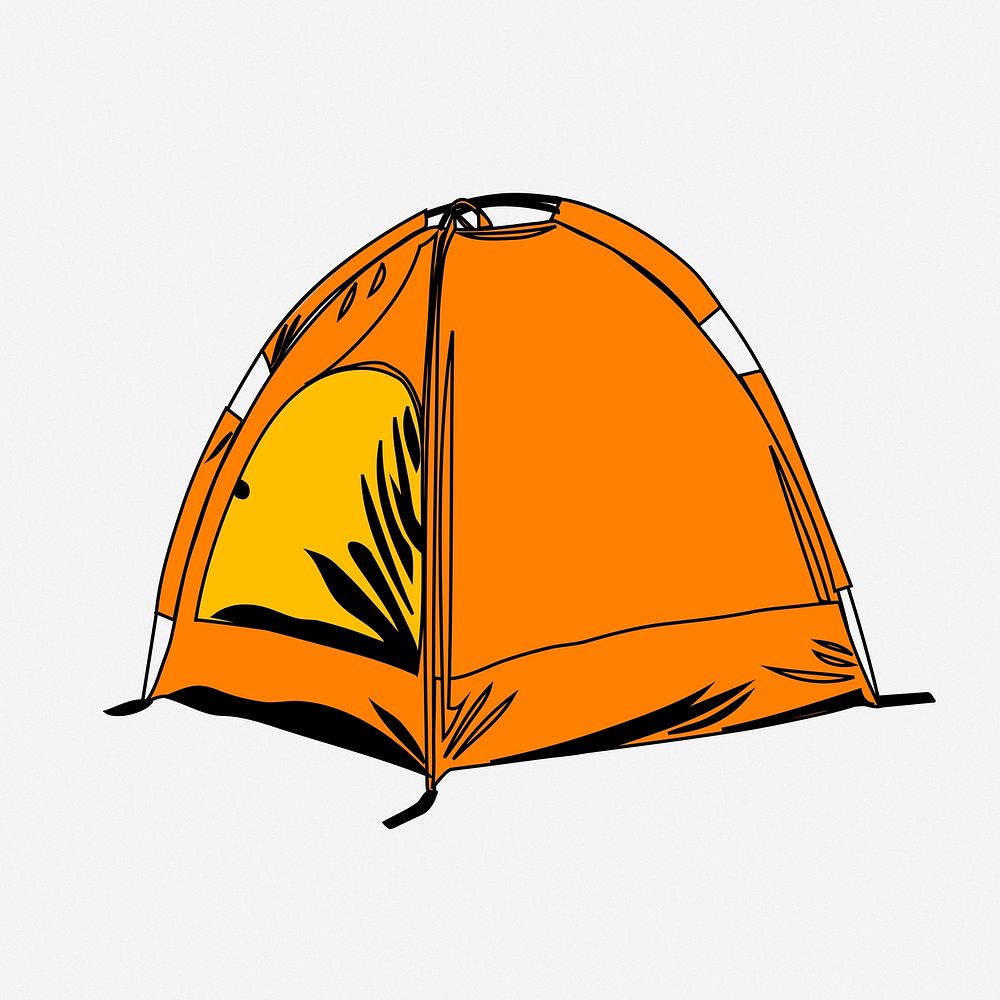 Camping tent clipart illustration. Free public domain CC0 image.
