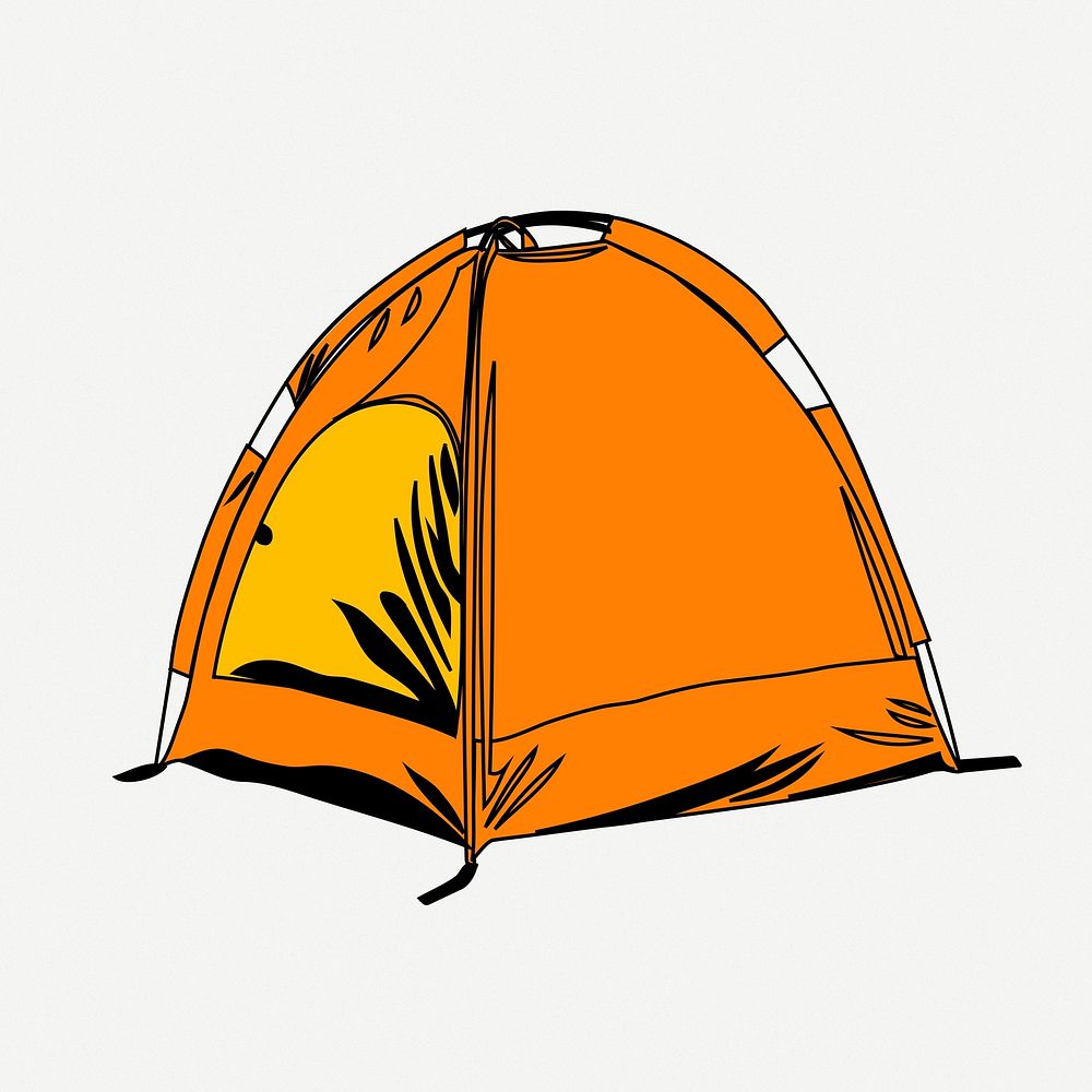 Camping tent clipart, collage element illustration psd. Free public domain CC0 image.