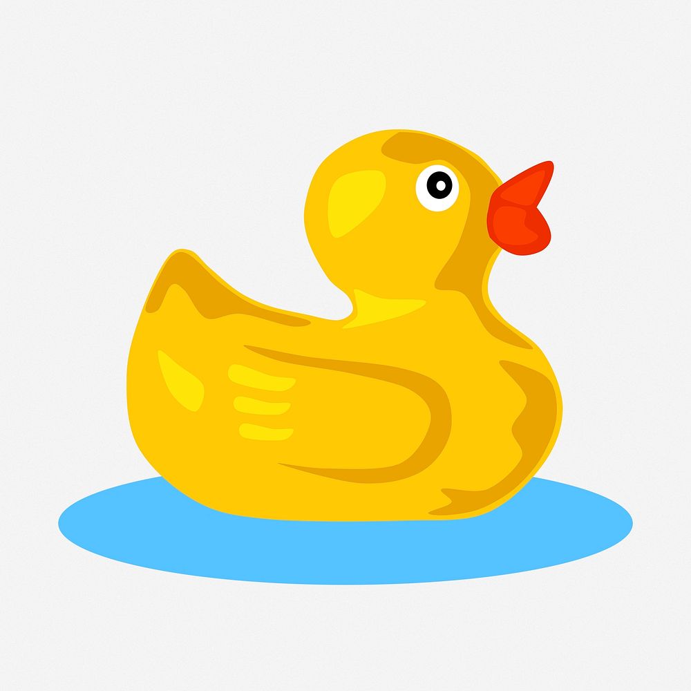 Rubber duck clipart illustration. Free public domain CC0 image.