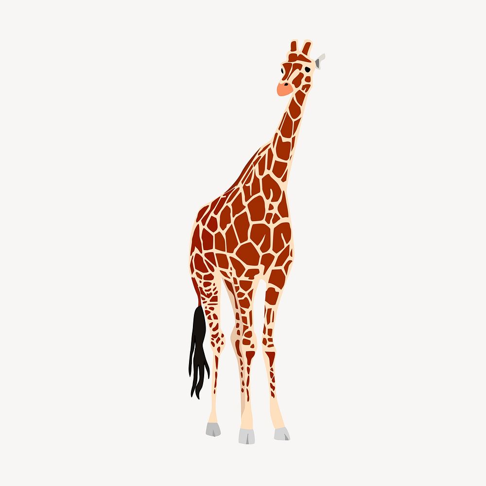 Giraffe animal clipart, illustration vector. Free public domain CC0 image.