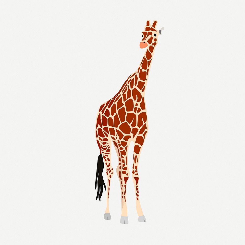 Giraffe animal clipart, collage element illustration psd. Free public domain CC0 image.