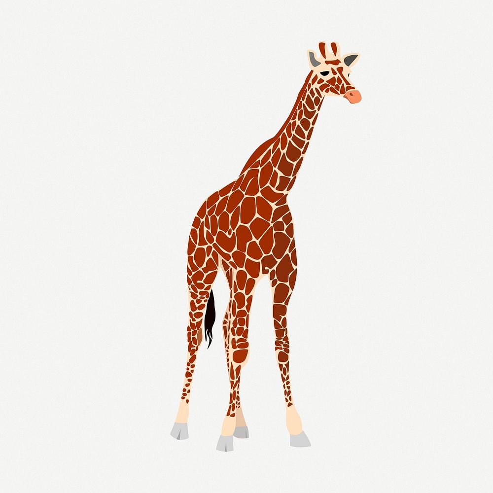 Giraffe animal clipart, collage element illustration psd. Free public domain CC0 image.