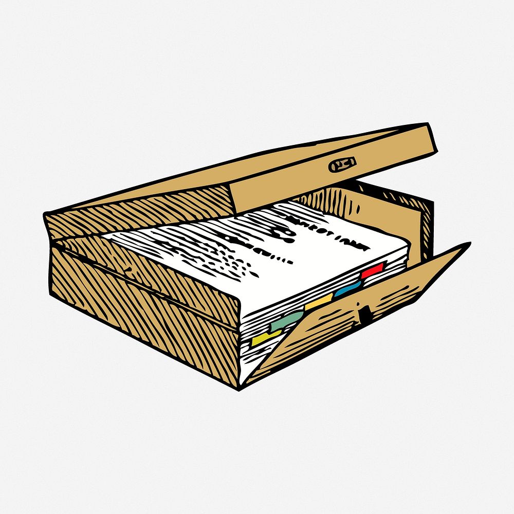 Document box drawing, stationery vintage illustration. Free public domain CC0 image.