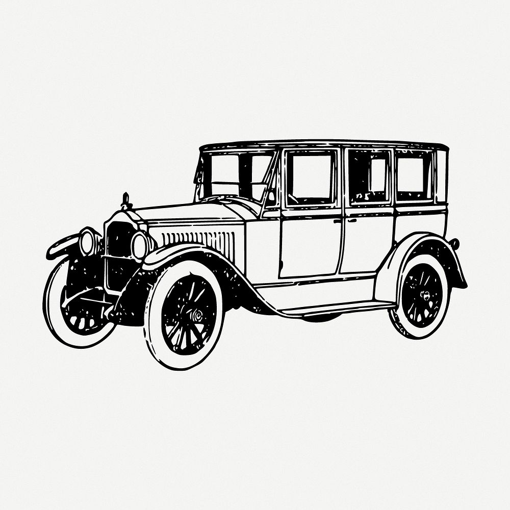 Vintage car drawing, Ford model | Free PSD - rawpixel