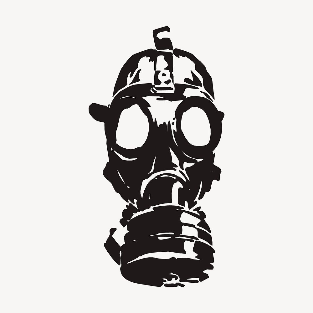 Gas mask drawing, vintage illustration vector. Free public domain CC0 image.