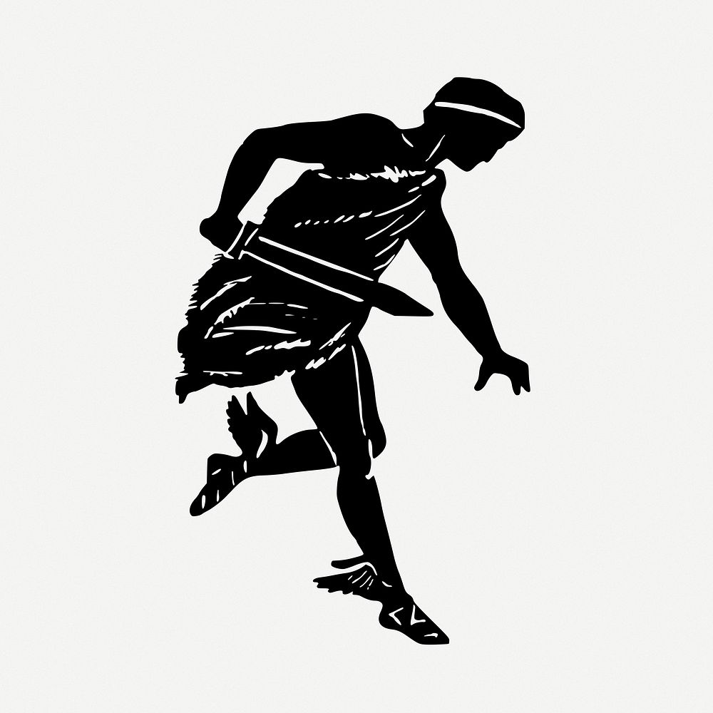 Mercury, Greek God drawing, silhouette vintage illustration psd. Free public domain CC0 image.