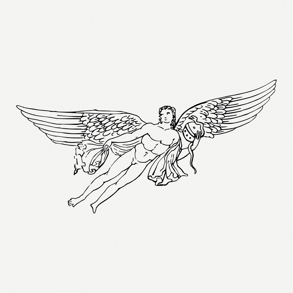 Eros, Greek God drawing, mythology Free PSD rawpixel