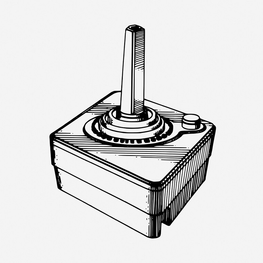 Joystick drawing, vintage gaming illustration. Free public domain CC0 image.