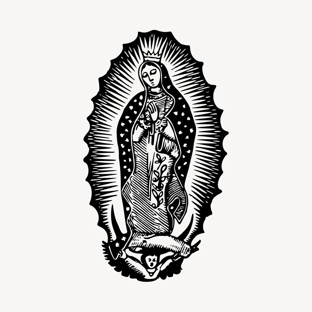 Saint Mary clipart, vintage religious illustration vector. Free public domain CC0 image.