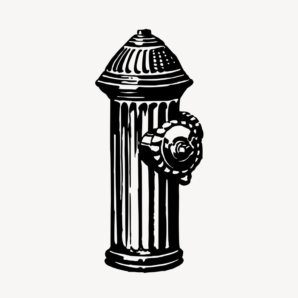 Fire hydrant clipart, vintage object illustration vector. Free public domain CC0 image.