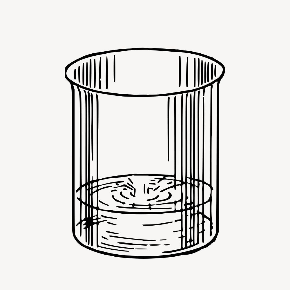Beaker clipart, vintage laboratory equipment illustration vector. Free public domain CC0 image.