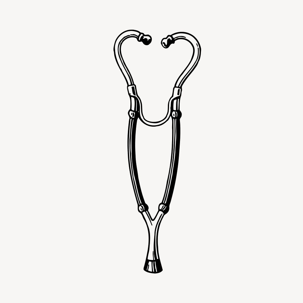 Stethoscope clipart, vintage medical tool illustration vector. Free public domain CC0 image.