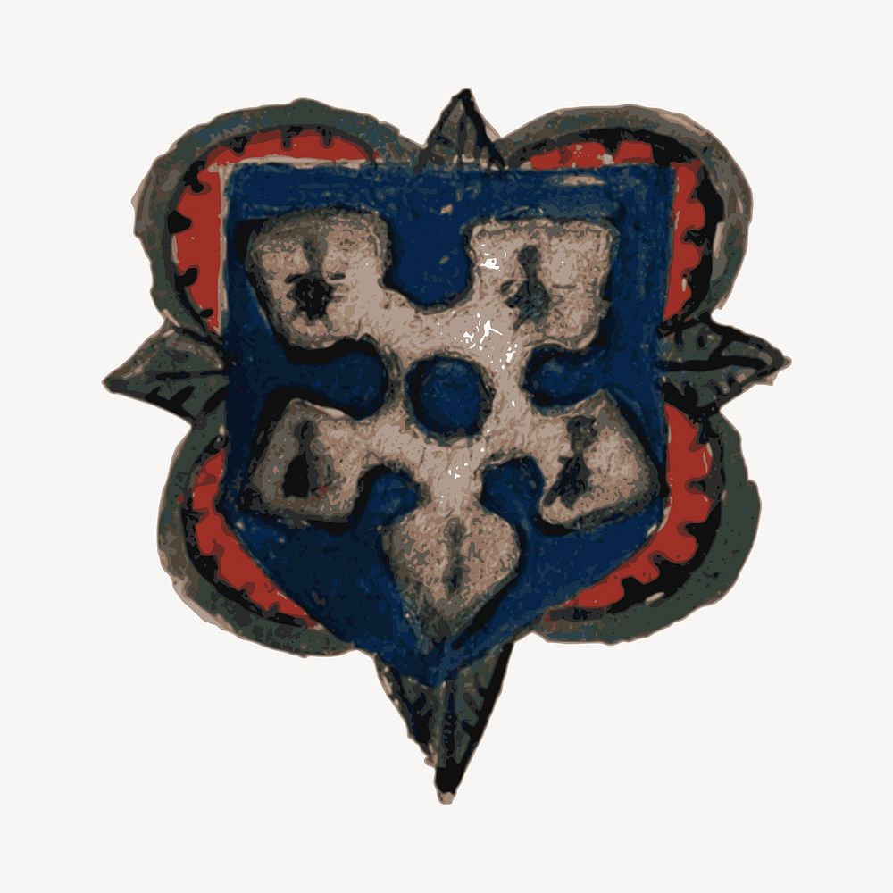 Family crest clipart, vintage coats of arms illustration vector. Free public domain CC0 image.