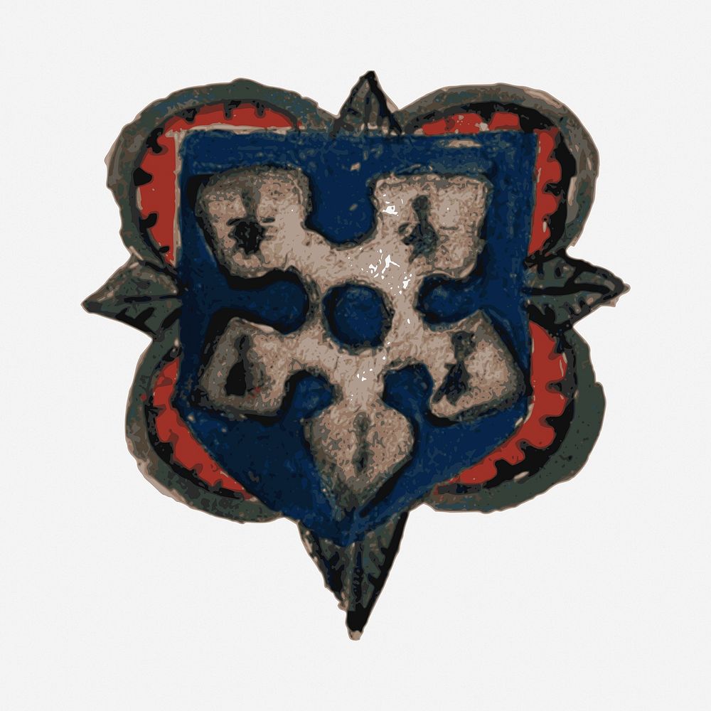 Family crest collage element, vintage coats of arms illustration. Free public domain CC0 image.