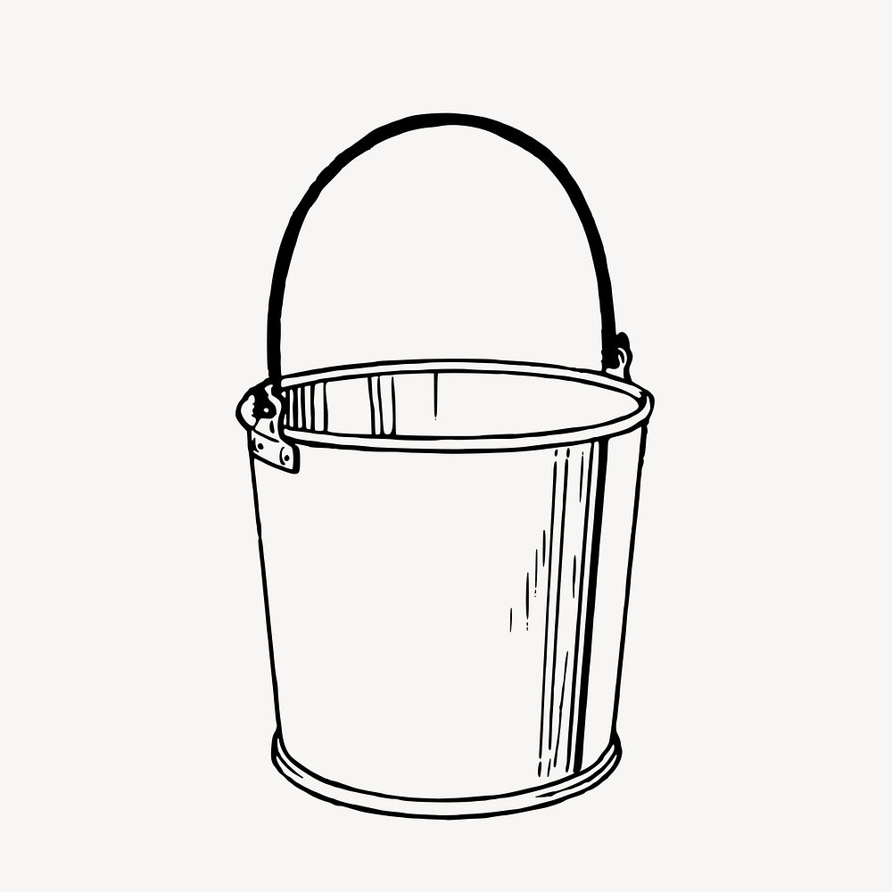 Bucket clipart, vintage object illustration vector. Free public domain CC0 image.