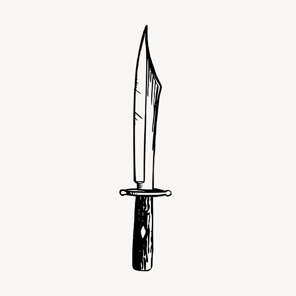 Knife clipart, vintage weapon illustration vector. Free public domain CC0 image.