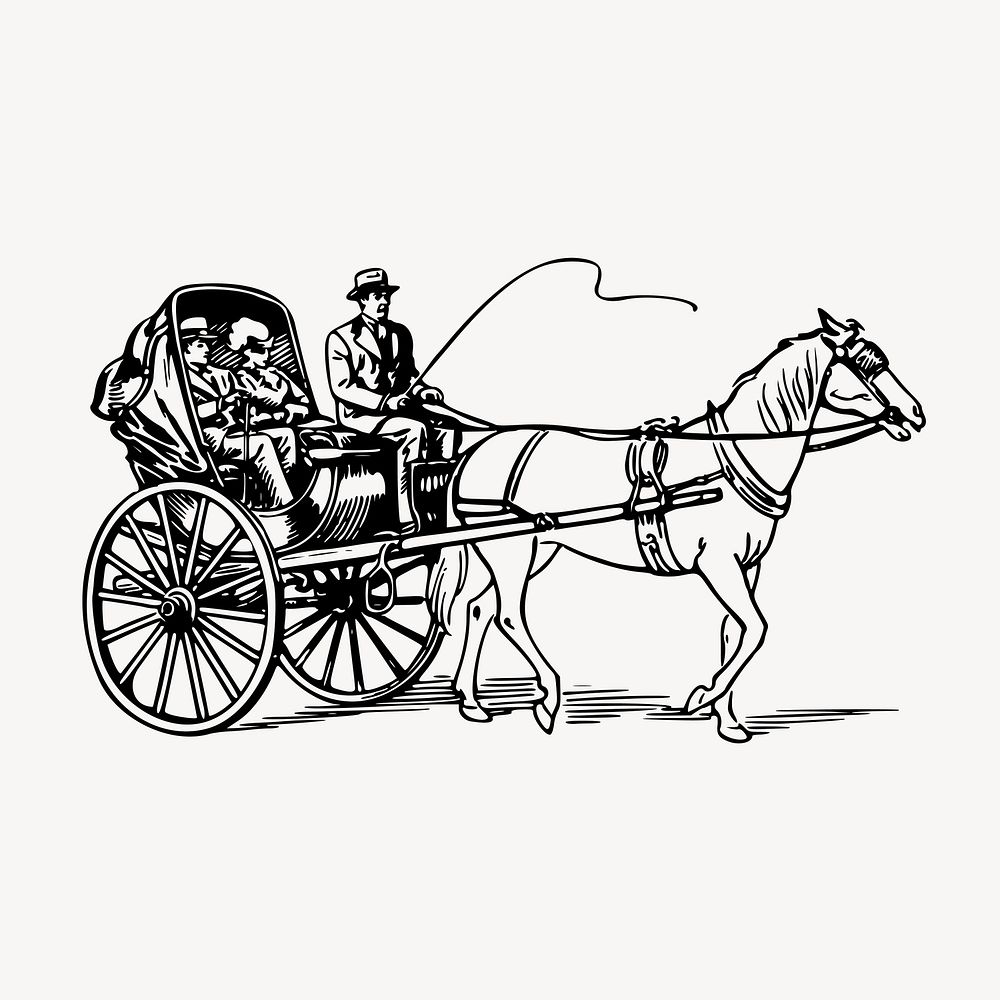 Vintage royal carriage retro, sketch drawn hand.Vector illustration. Stock  Vector | Adobe Stock