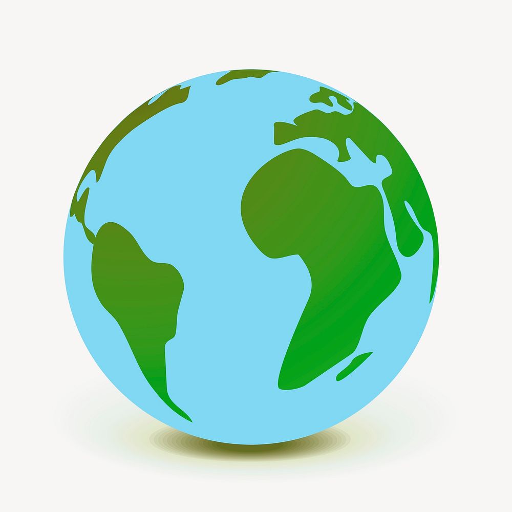 Earth globe clip art color illustration. Free public domain CC0 image.