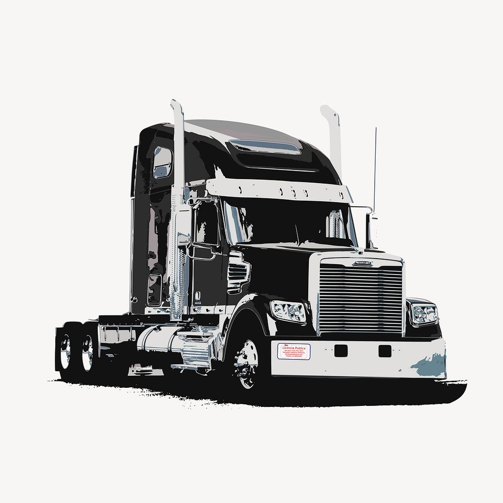 American truck clip art illustration. Free public domain CC0 image.