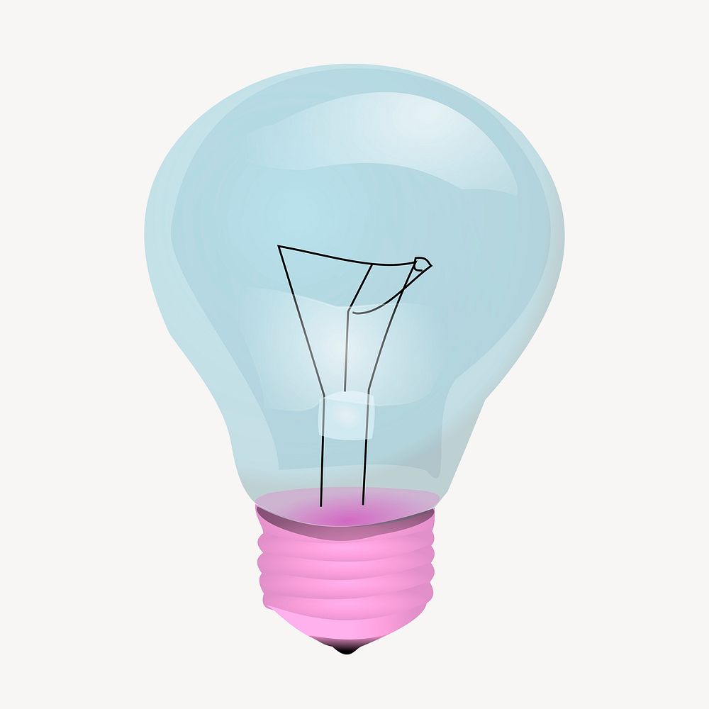 Light bulb clip art color illustration. Free public domain CC0 image.
