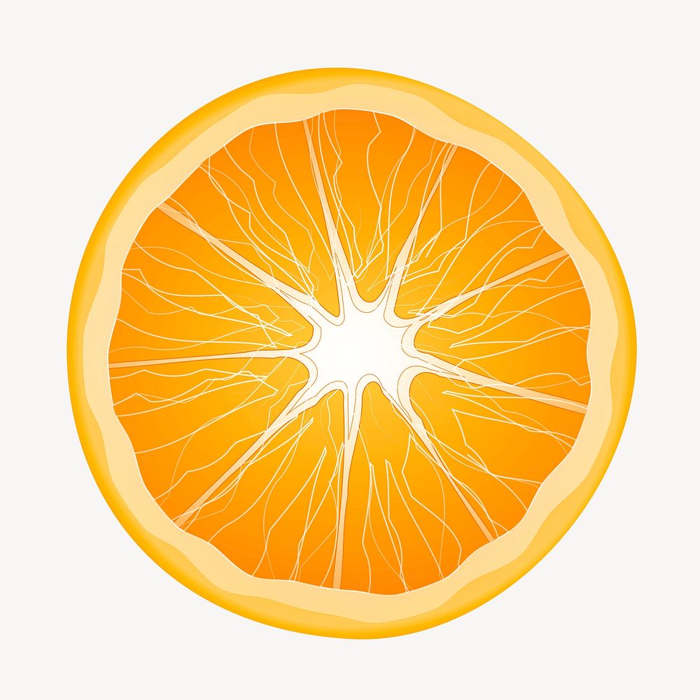 Half orange clipart, collage element illustration psd. Free public domain CC0 image.