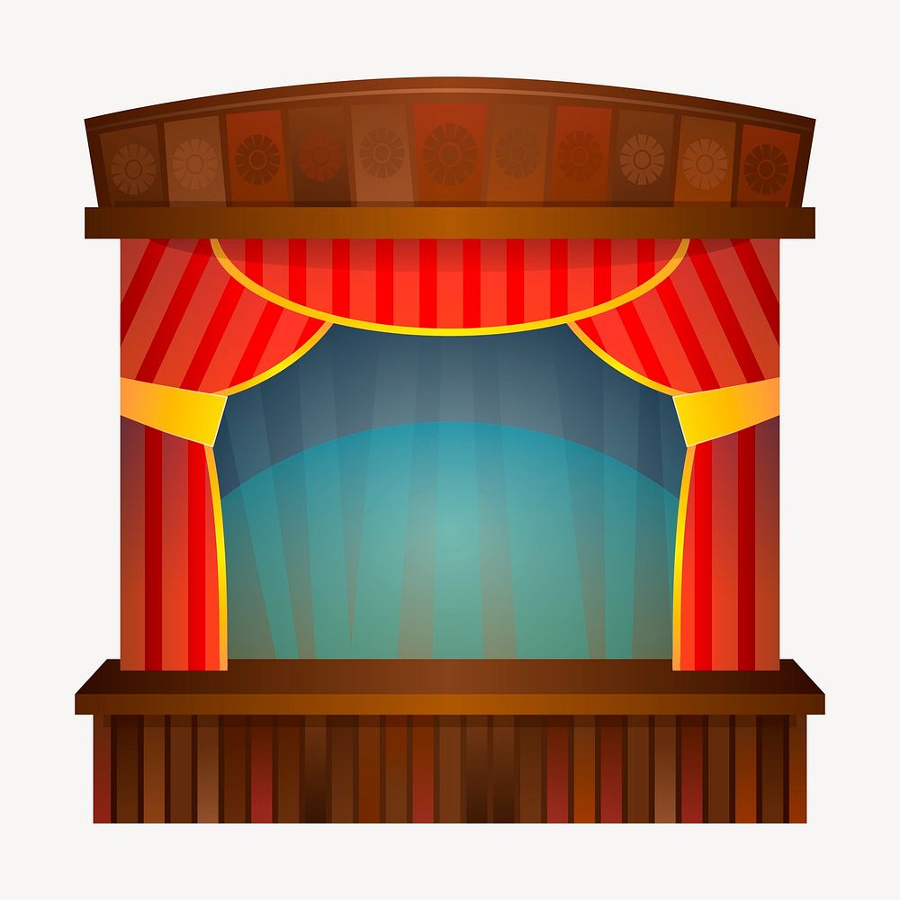 Theater stage clipart, illustration vector. Free public domain CC0 image.