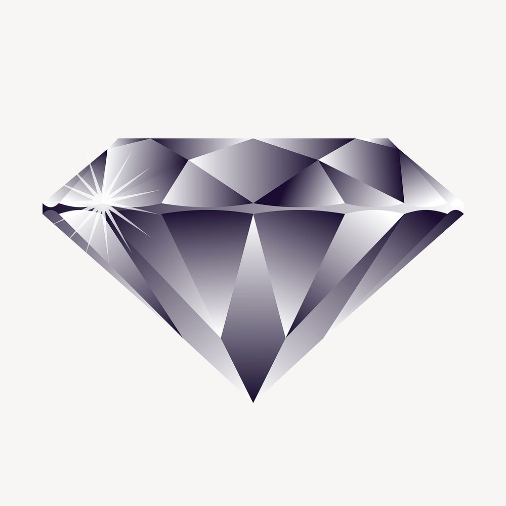 Precious diamond clip art, object illustration. Free public domain CC0 image.