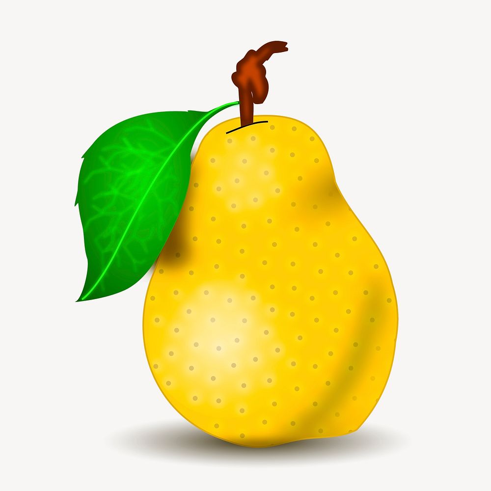 Pear fruit clip art color illustration. Free public domain CC0 image.
