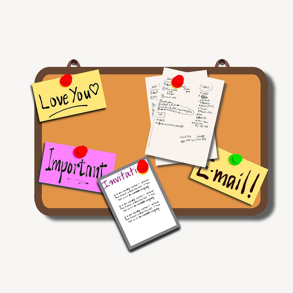 Bulletin board clipart, illustration vector. Free Vector rawpixel