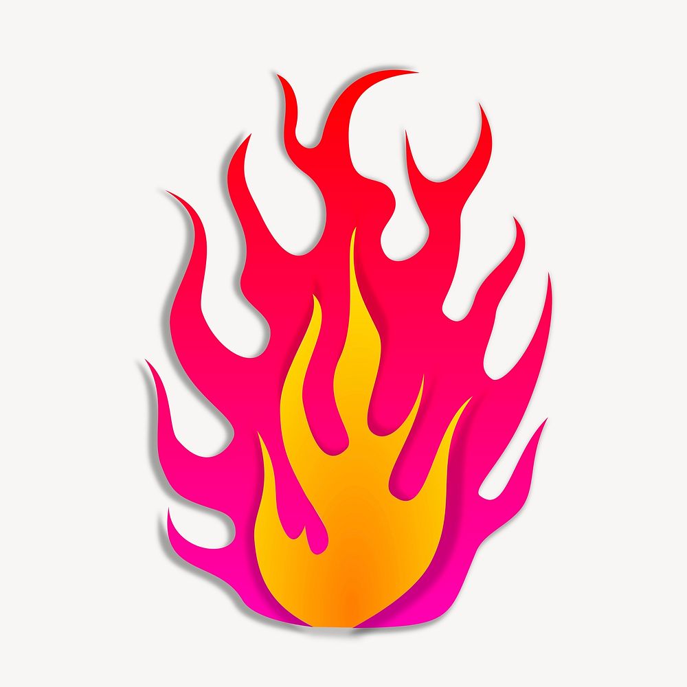 Pink flame clip art color illustration. Free public domain CC0 image.