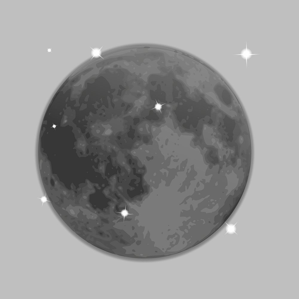 New moon clip art illustration. Free public domain CC0 image.