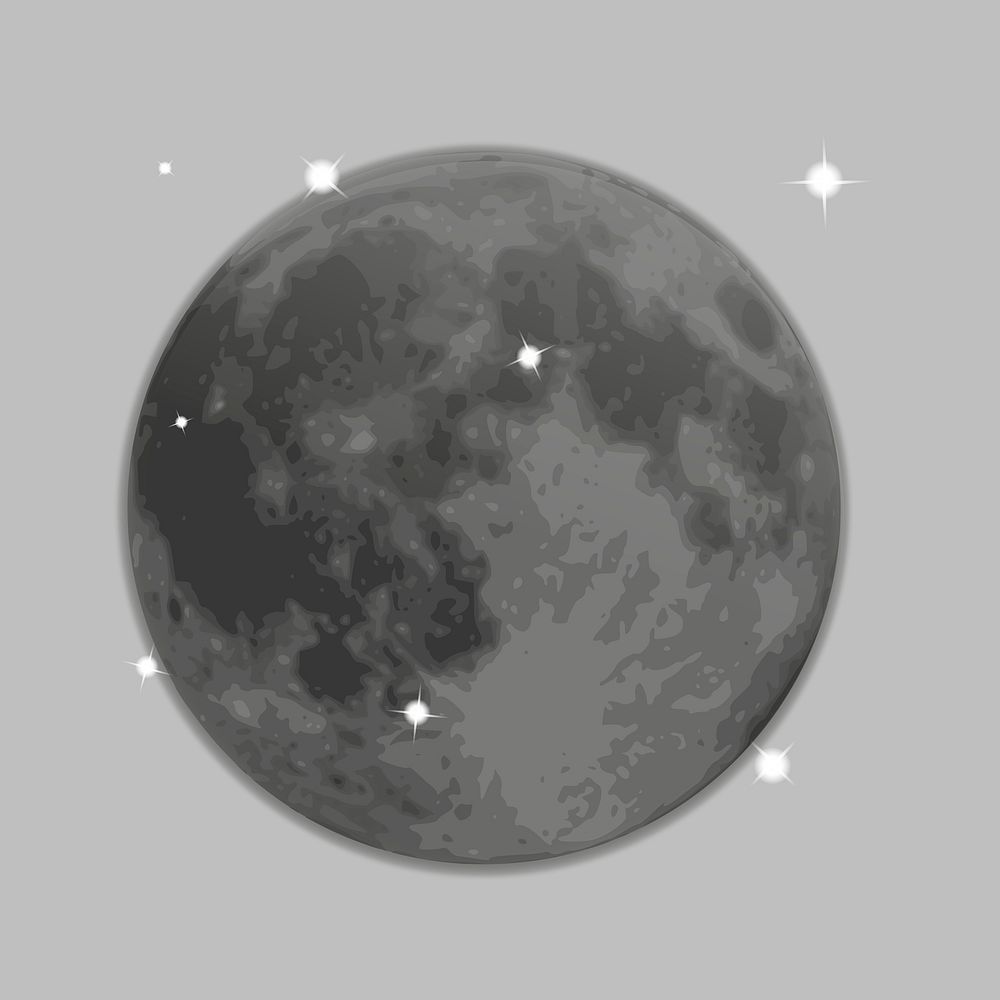 New moon clipart, collage element illustration psd. Free public domain CC0 image.