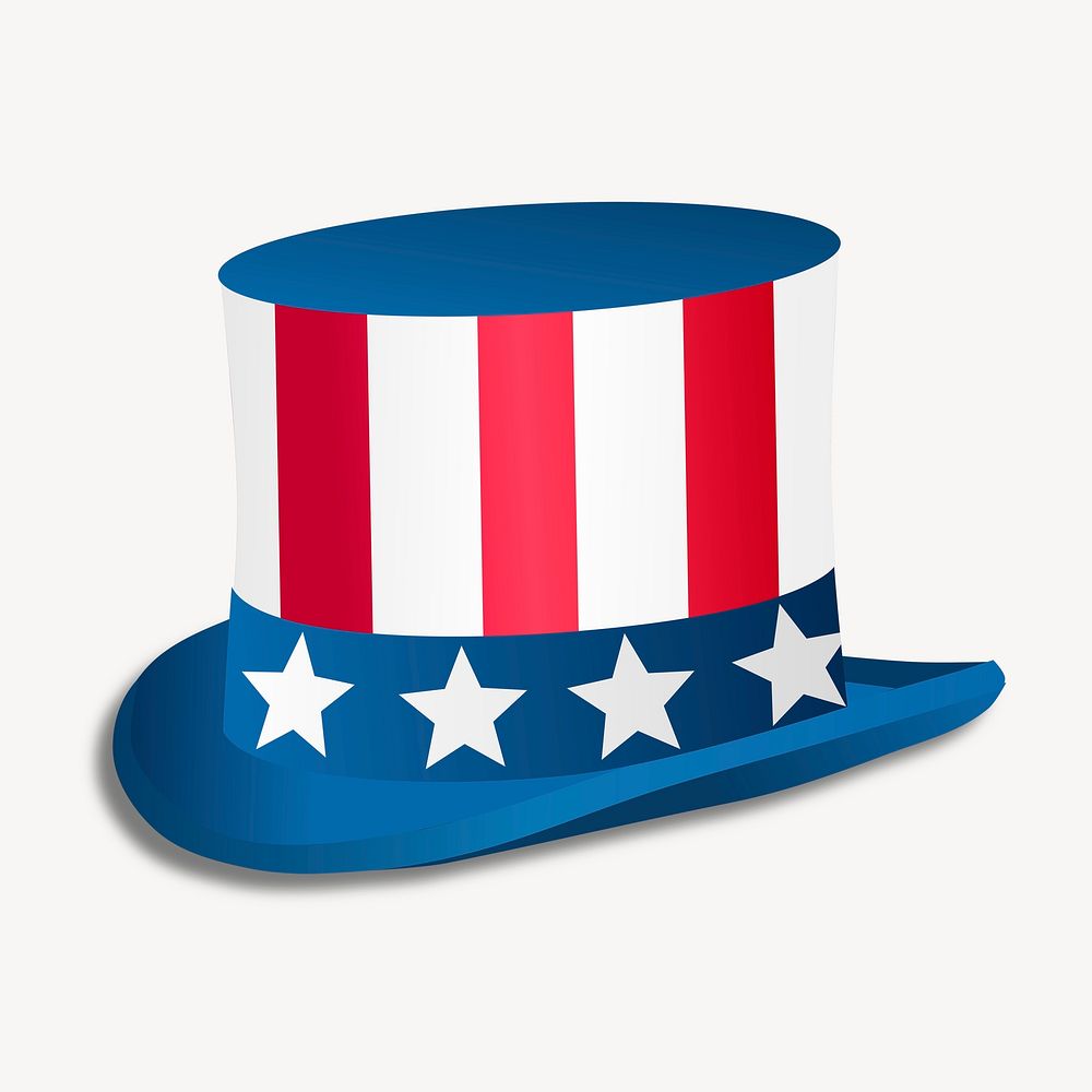 4th of July hat clipart, collage element illustration psd. Free public domain CC0 image.