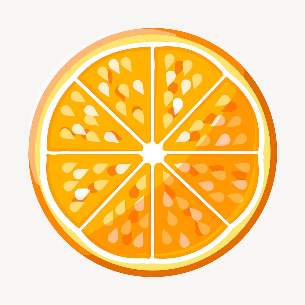 Orange fruit clip art color illustration. Free public domain CC0 image.