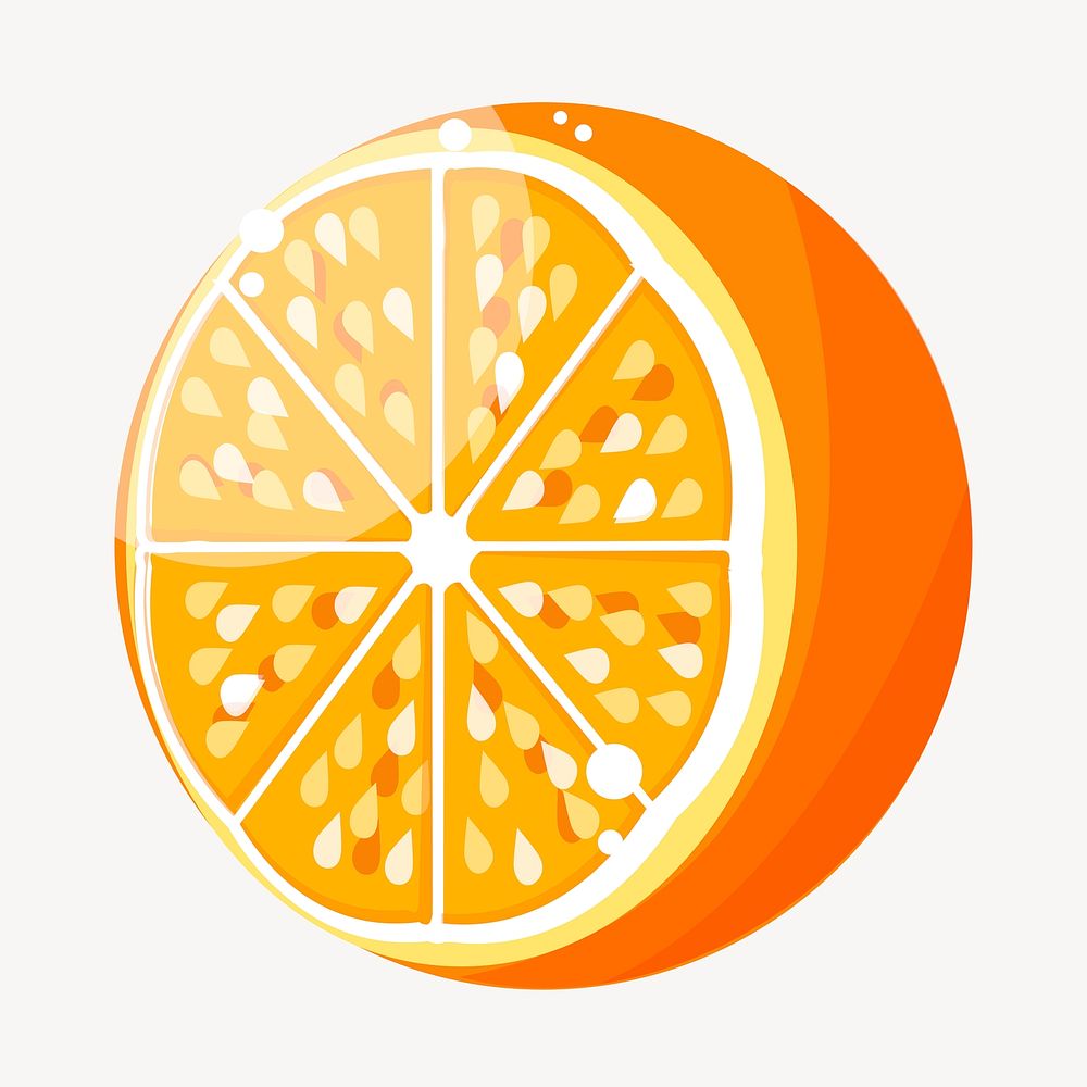 Tangerine fruit clipart, collage element illustration psd. Free public domain CC0 image.