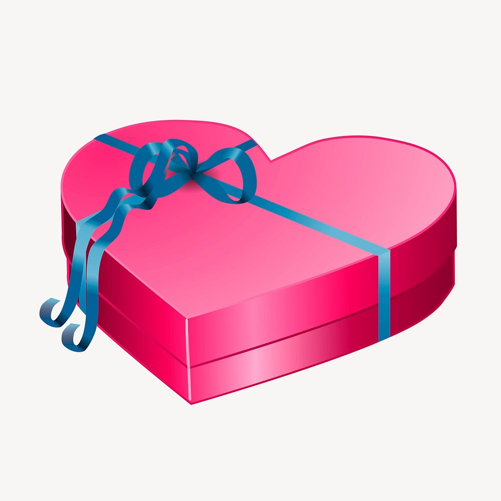 Valentine's gift box clipart, illustration vector. Free public domain CC0 image.