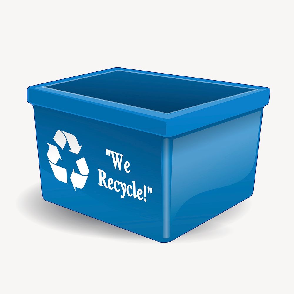 Recycle box clip art color illustration. Free public domain CC0 image.