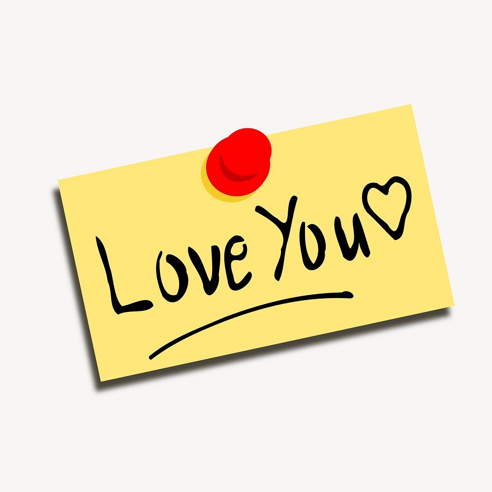 Love you note clipart, illustration | Free Vector - rawpixel