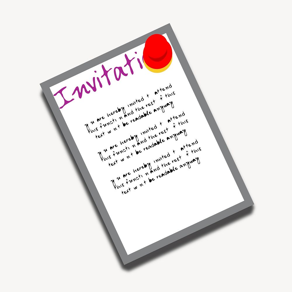 Invitation card clipart, illustration vector. Free public domain CC0 image.