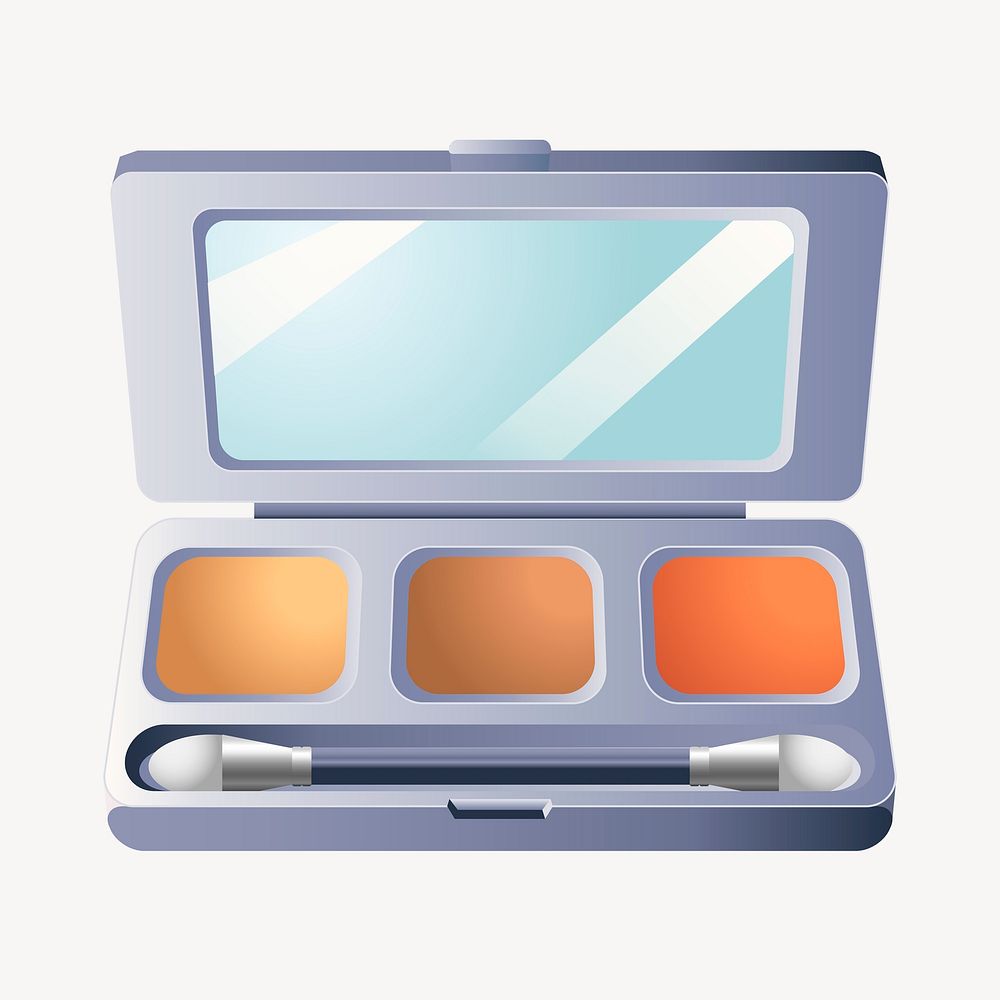 Eyeshadow makeup palette clip art, object illustration. Free public domain CC0 image.