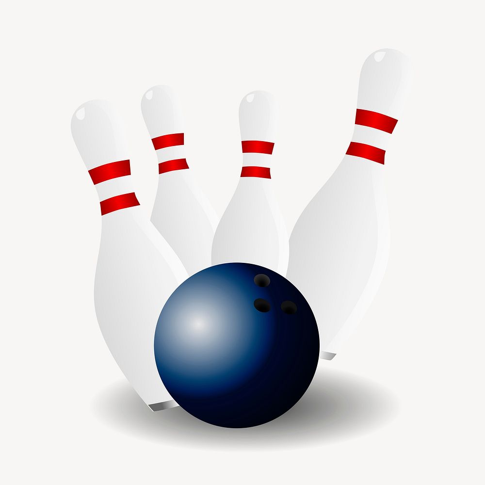 Bowling hobby clipart, collage element illustration psd. Free public domain CC0 image.
