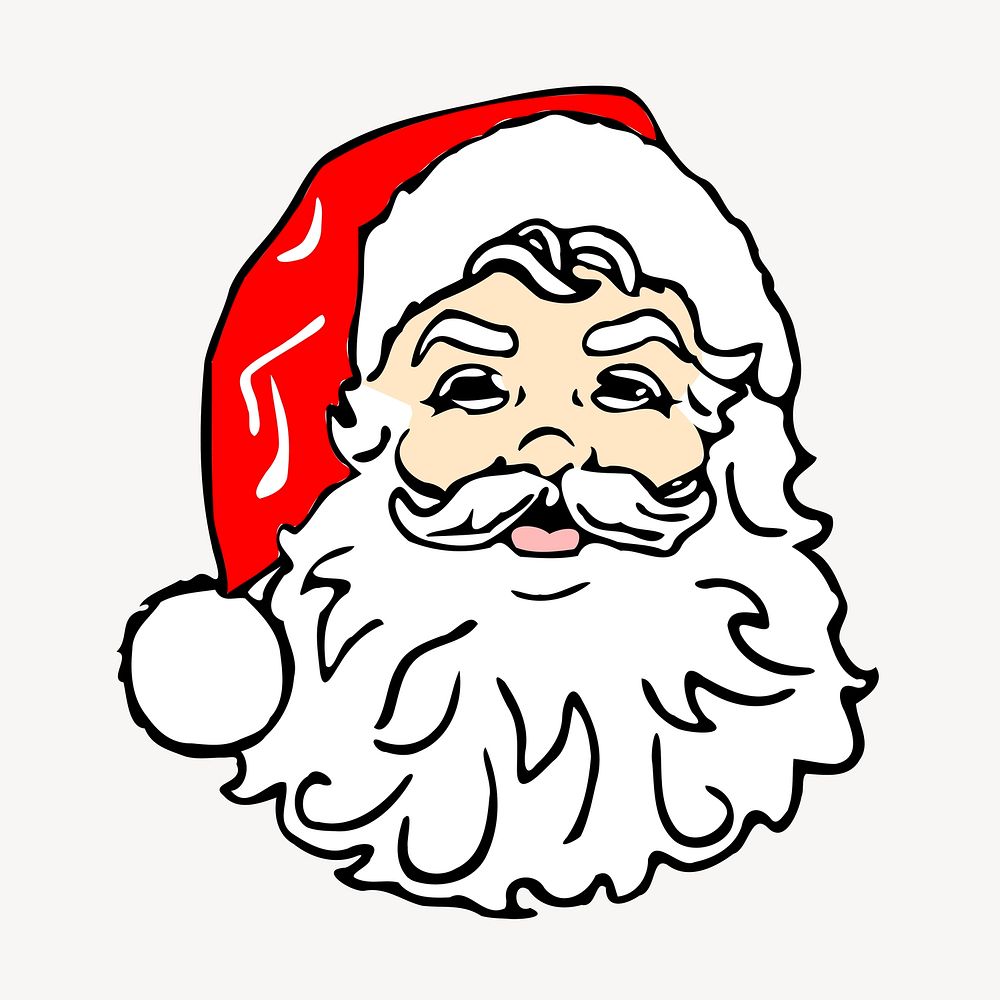 Father Christmas clip art colorful illustration. Free public domain CC0 image.