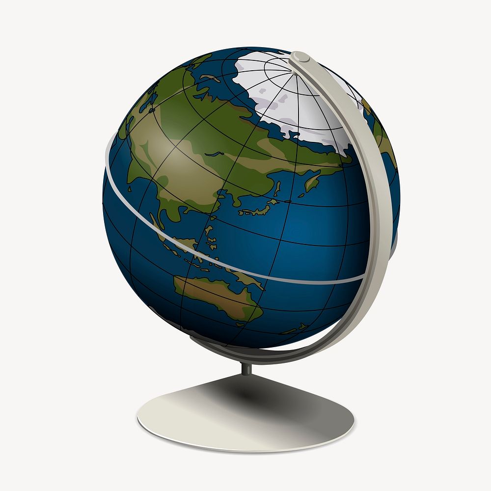 Geography globe clipart, collage element illustration psd. Free public domain CC0 image.
