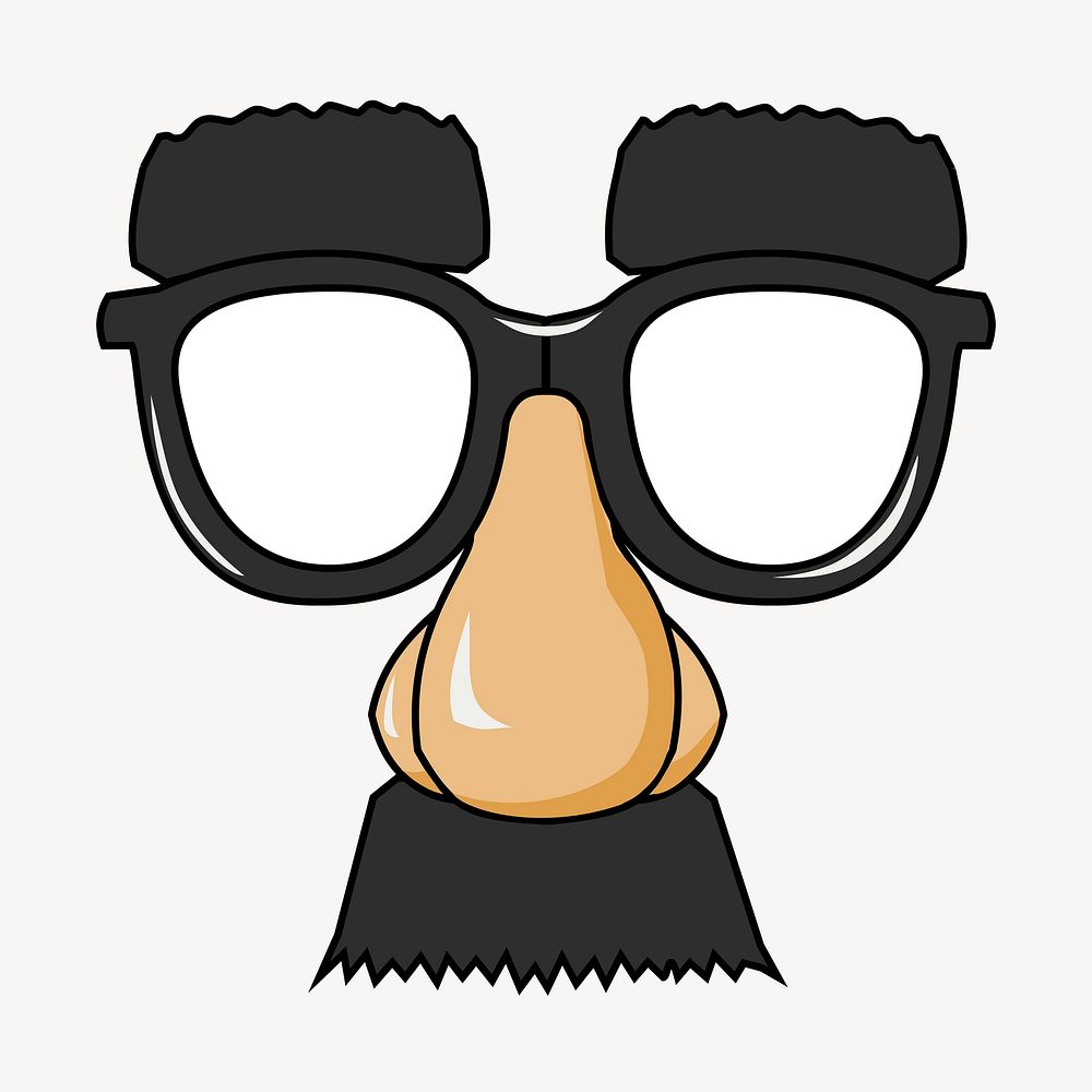 Spy glasses costume clip art, object illustration. Free public domain CC0 image.